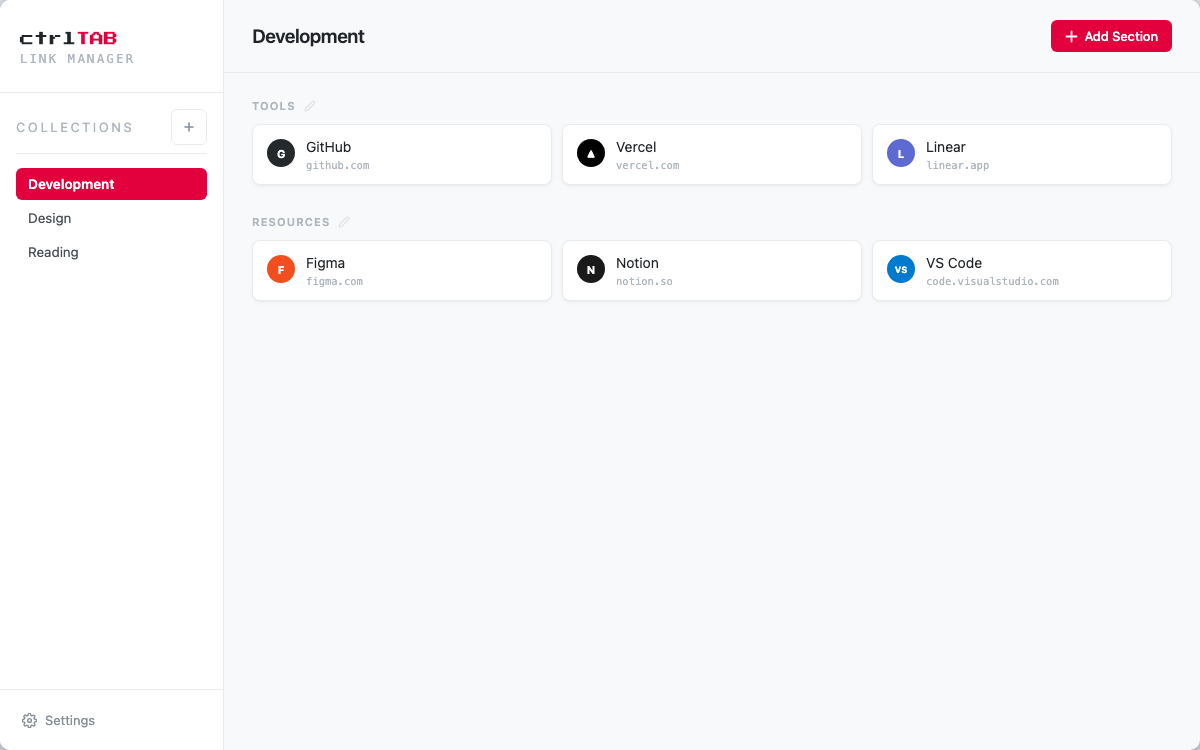 ctrlTAB app screenshot